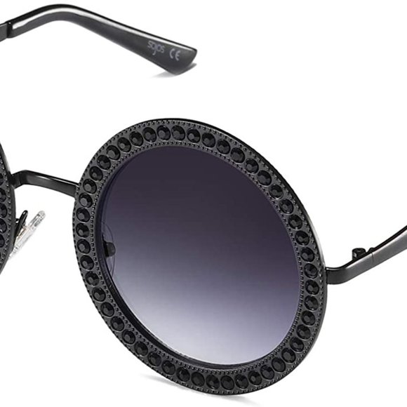 Shining Oversized Round Rhinestone Sunglasses main image 5